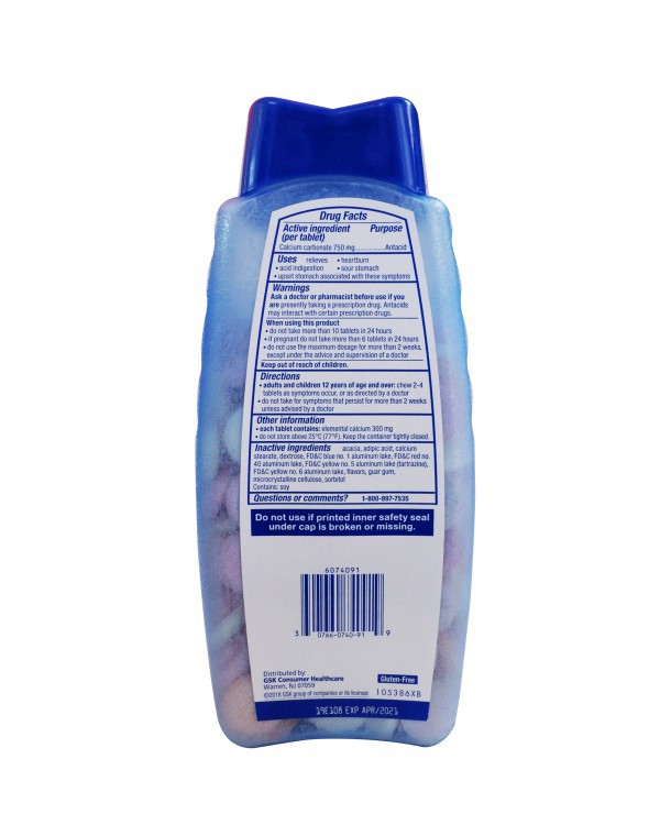 Viên nhai điều trị dạ dày TUMS SMOOTHIES 250 viên