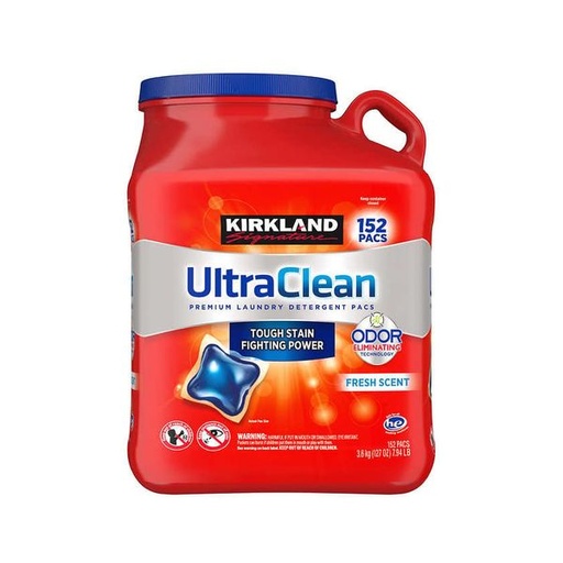 [096619105489] Kirkland Ultra Clean Laundry Detergent Tablets 152 Tablets 3.04kg