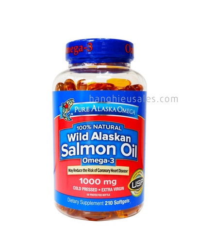 [DẦU CÁ OMEGA 3 WILD ALASKAN SALMON OIL] Viên dầu cá Pure Alaska Omega-3