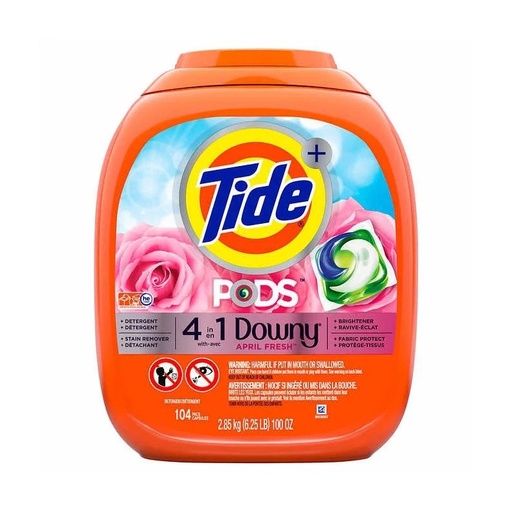 [037000358633] Tide Pods 4in1 Downy Laundry Detergent Tablets (104 tablets)